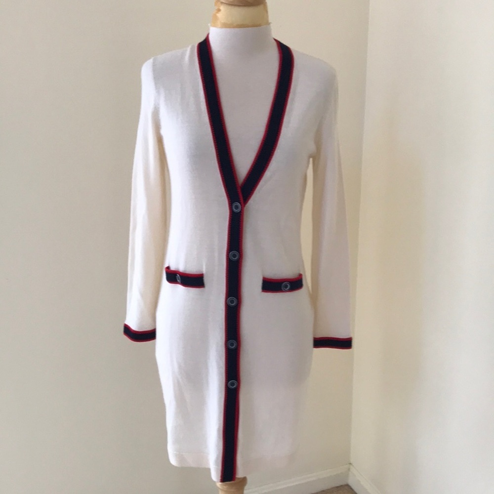 Talbots Cream Front Button Merino Wool Cardigan . - image 1